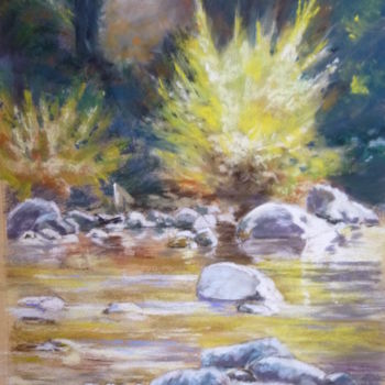 Painting titled ""Reflet d'or"" by Nathalie Durand (Ndpastelart), Original Artwork, Pastel