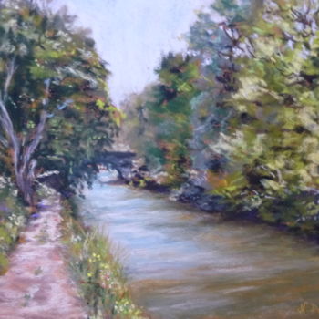Painting titled "Le canal du midi" by Nathalie Durand (Ndpastelart), Original Artwork, Pastel