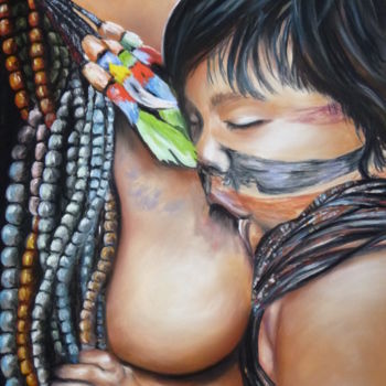 Peinture intitulée ""L'enfant d'Amazoni…" par Nathalie Durand (Ndpastelart), Œuvre d'art originale, Pastel