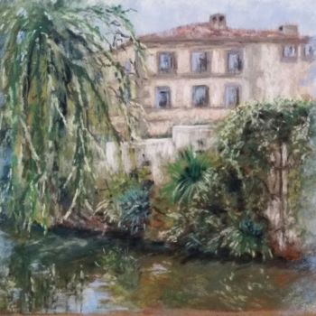 Painting titled ""Au bord du Lampy"" by Nathalie Durand (Ndpastelart), Original Artwork, Pastel