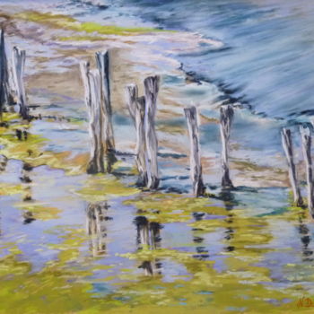 Painting titled ""Reflets de Camargu…" by Nathalie Durand (Ndpastelart), Original Artwork, Pastel