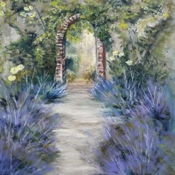 Pintura titulada ""Le jardin"" por Nathalie Durand (Ndpastelart), Obra de arte original, Pastel