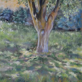 Painting titled "Au pied de mon arbre" by Nathalie Durand (Ndpastelart), Original Artwork, Pastel