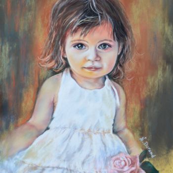 Peinture intitulée "La petite Emma" par Nathalie Durand (Ndpastelart), Œuvre d'art originale, Pastel