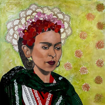 Pintura titulada "Pensive Frida" por Nathalie Estienne, Obra de arte original, Oleo