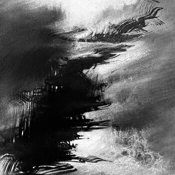 Рисунок под названием "Série terre d'accue…" - Nathalie Fouladoux, Подлинное произведение искусства, Древесный уголь