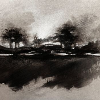 Drawing titled "Série terre d'accue…" by Nathalie Fouladoux, Original Artwork, Charcoal