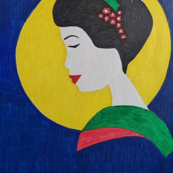 Schilderij getiteld "La fille du soleil" door Nathy ... (Nathy), Origineel Kunstwerk, Acryl