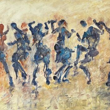 Peinture intitulée "on danse 6" par Nathalie Grange, Œuvre d'art originale, Acrylique Monté sur Châssis en bois