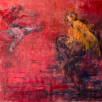 Painting titled "danseurs" by Nathalie Grange, Original Artwork, Acrylic