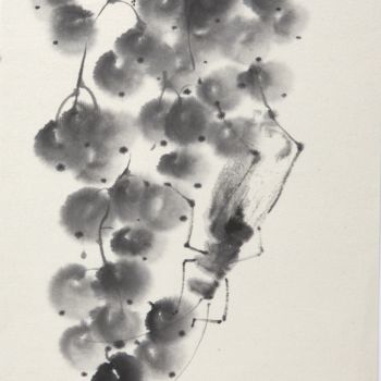 Картина под названием "black-grape" - Nathalie Guski, Подлинное произведение искусства, Чернила