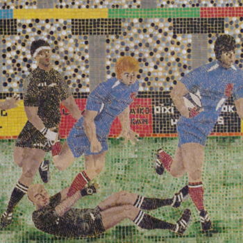 "Le Rugby" başlıklı Heykel Nathalie Jarrige tarafından, Orijinal sanat, Mozaik
