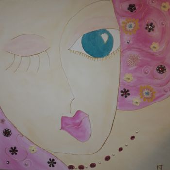 Peinture intitulée "Lily Rose" par Nathalie  Jeanjean - Hamel, Œuvre d'art originale, Acrylique