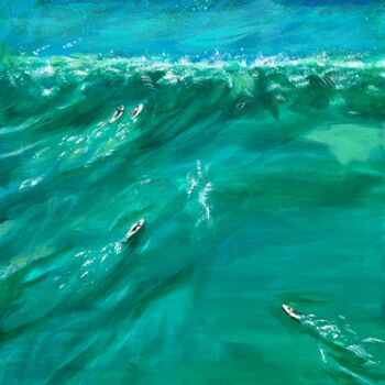 제목이 "Surfs de l'extrême"인 미술작품 Nathalie Joulin로, 원작, 아크릴 나무 들것 프레임에 장착됨
