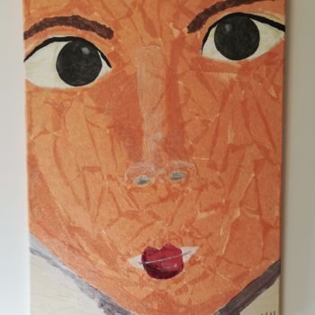 「Collage jeune fille…」というタイトルのコラージュ Nathalie Le Hesranによって, オリジナルのアートワーク, 紙
