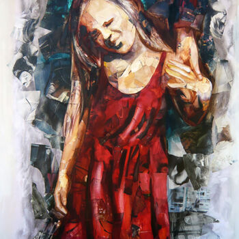 Painting titled "Rentrée des classes…" by Nathalie Lemaitre, Original Artwork, Oil Mounted on Wood Stretcher frame