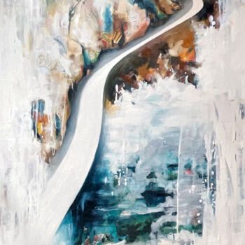 Peinture intitulée "Stairway to heaven…" par Nathalie Lemaitre, Œuvre d'art originale, Huile Monté sur Châssis en bois