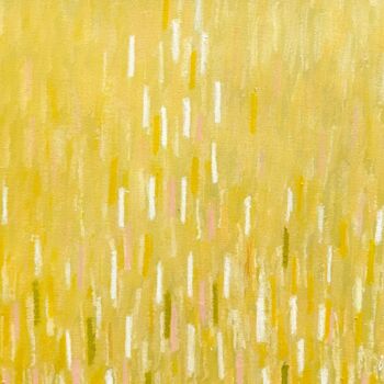 Painting titled "prairie jaune 40x50…" by Nathalie Leverger, Original Artwork, Oil