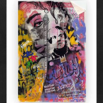 Schilderij getiteld "Warhol" door Nathalie Molla, Origineel Kunstwerk, Acryl