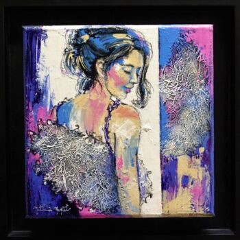 Painting titled "Enfin prête. Nathal…" by Nathalie Montel, Original Artwork, Acrylic Mounted on Wood Stretcher frame