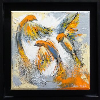 Painting titled "trio" by Nathalie Montel, Original Artwork, Acrylic Mounted on Wood Stretcher frame