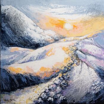 Painting titled "Chemin vers la lumi…" by Nathalie Montel, Original Artwork, Acrylic Mounted on Wood Stretcher frame