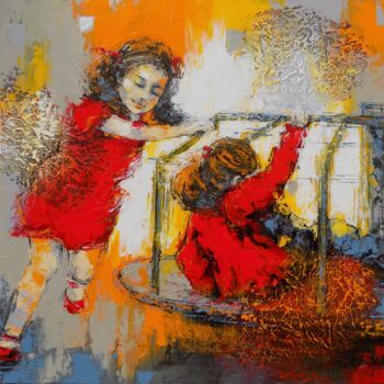 Pintura titulada "Tourbillon joyeux" por Nathalie Montel, Obra de arte original, Acrílico Montado en Bastidor de camilla de…
