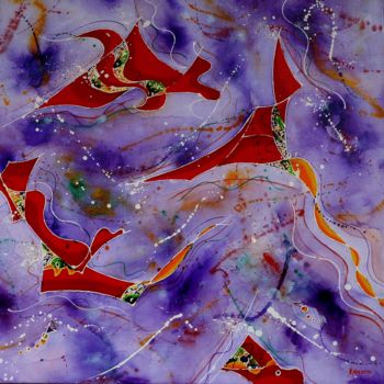 Pintura intitulada "danse de la vie" por Nathalie Moretto, Obras de arte originais, Óleo