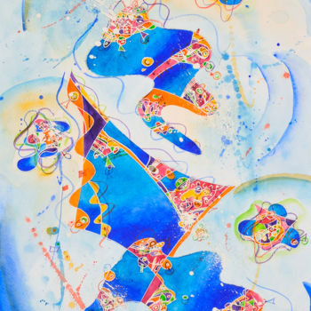 Peinture intitulée "Comos" par Nathalie Moretto, Œuvre d'art originale, Aquarelle