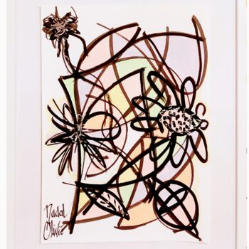 Dessin intitulée "OEUVRE UNIQUE "SWEE…" par Nathalie Nadal-Olivié, Œuvre d'art originale, Marqueur Monté sur Panneau de bois