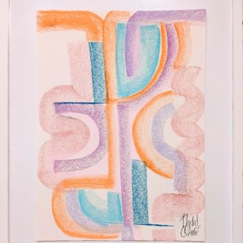 Рисунок под названием "OEUVRE UNIQUE "FLUE…" - Nathalie Nadal-Olivié, Подлинное произведение искусства, Пастель