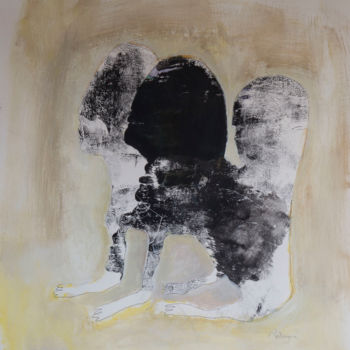 Картина под названием "Sphinx à 3 têtes" - Nathalie Portejoie, Подлинное произведение искусства