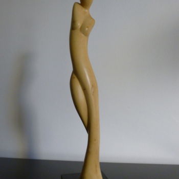 Skulptur mit dem Titel "Longiligne" von Nr, Original-Kunstwerk, Holz