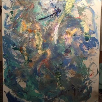 Painting titled "A fleur d'eau" by Nathalie Serero, Original Artwork