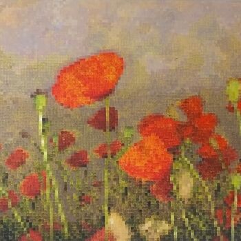 Painting titled "Song of poppies/Cha…" by Nathalie Si Pié, Original Artwork, Acrylic