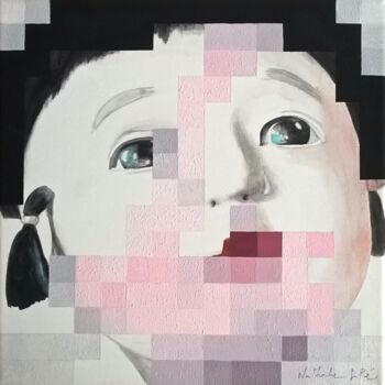 「1 - Face B...」というタイトルの絵画 Nathalie Si Piéによって, オリジナルのアートワーク, アクリル