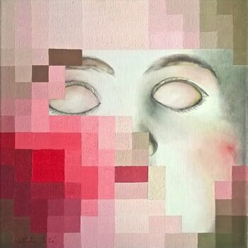 Картина под названием "3 - Face B..." - Nathalie Si Pié, Подлинное произведение искусства, Акрил