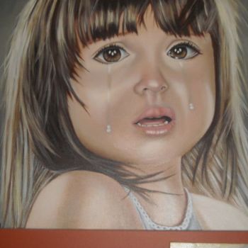 Peinture intitulée "petite fille en lar…" par Nathalie Simard, Œuvre d'art originale, Huile