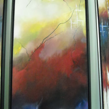 Pittura intitolato "dans les nuages" da Nathalie Simard, Opera d'arte originale, Olio