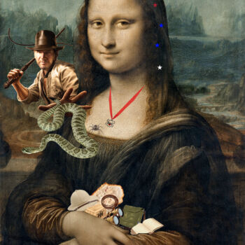 Arts numériques intitulée "Mona Lisa et Indian…" par Nathalie Simonet, Œuvre d'art originale, Photo montage