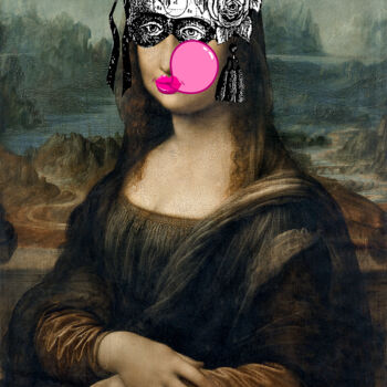 Digitale Kunst getiteld "Mona Lisa et son Bu…" door Nathalie Simonet, Origineel Kunstwerk, Foto Montage