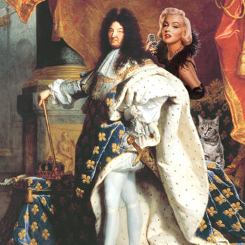 Digitale Kunst getiteld "Louis XIV et Maryli…" door Nathalie Simonet, Origineel Kunstwerk, Foto Montage