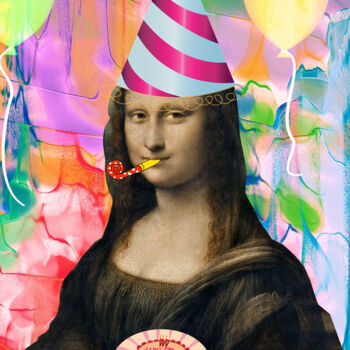 Arts numériques intitulée "Happy Birthday Mona…" par Nathalie Simonet, Œuvre d'art originale, Photo montage