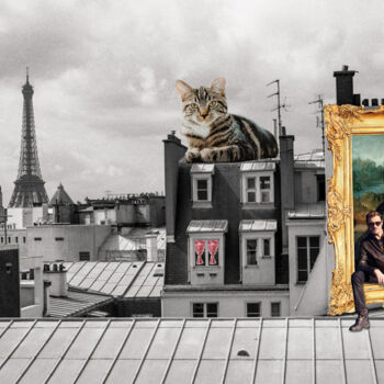 Digitale Kunst mit dem Titel "Johnny Hallyday, Mo…" von Nathalie Simonet, Original-Kunstwerk, Fotomontage