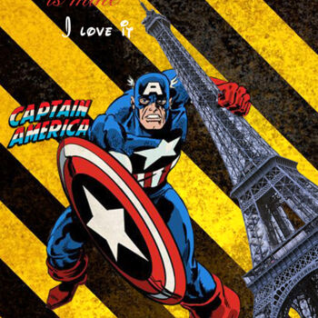 Digital Arts titled "Captain America a t…" by Nathalie Simonet, Original Artwork, Photo Montage