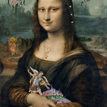 Digital Arts titled "Mona Lisa en déplac…" by Nathalie Simonet, Original Artwork, Photo Montage