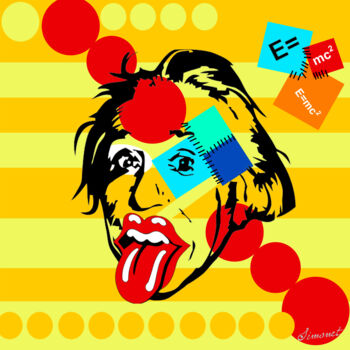 Digital Arts titled "Einstein, E=Mc2" by Nathalie Simonet, Original Artwork, Photo Montage