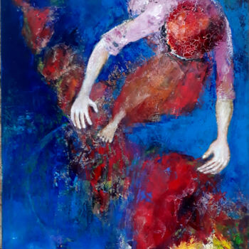 Painting titled "Le retour de Billie…" by Nathalie Straseele, Original Artwork, Oil