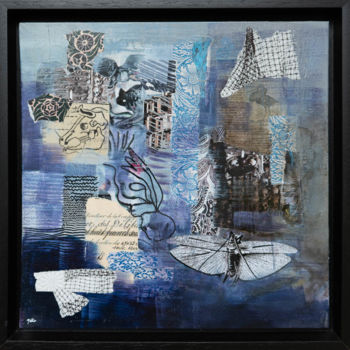 Collages titled "Vanité" by Nathalie Tellier, Original Artwork, Collages