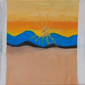 Картина под названием "coucher de soleil s…" - Nathalie Thill, Подлинное произведение искусства, Масло